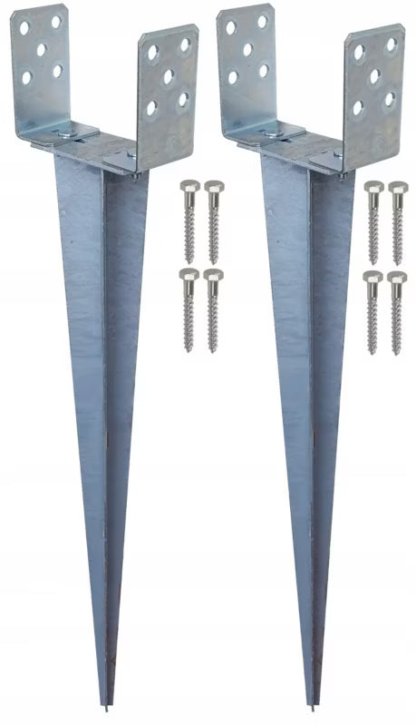 Jordspyd Justerbar 0-120 mm Galvaniseret Stål 2 stk.