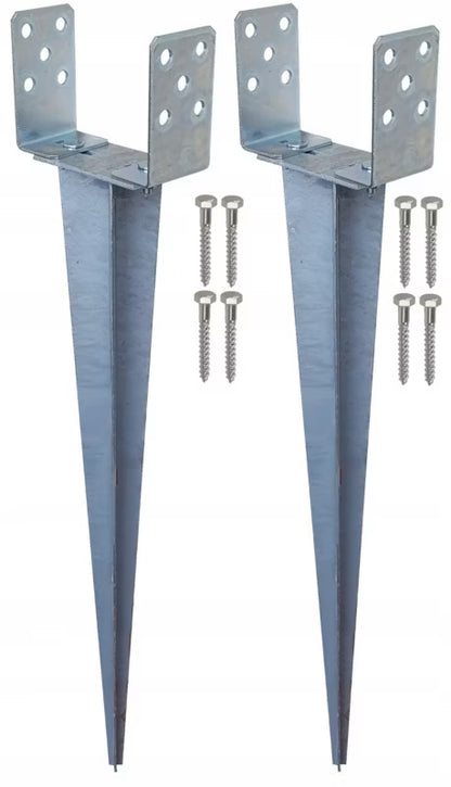 Jordspyd Justerbar 0-120 mm Galvaniseret Stål 2 stk.