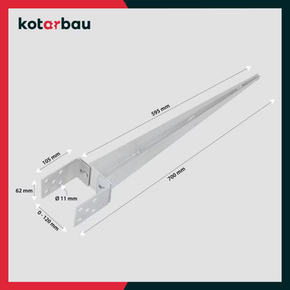 Jordspyd Justerbar 0-120 mm Galvaniseret Stål