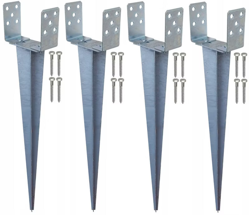 Jordspyd Justerbar 0-120 mm Galvaniseret Stål 4 Stk.