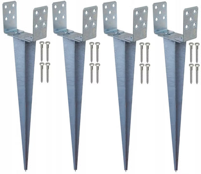 Jordspyd Justerbar 0-120 mm Galvaniseret Stål 4 Stk.