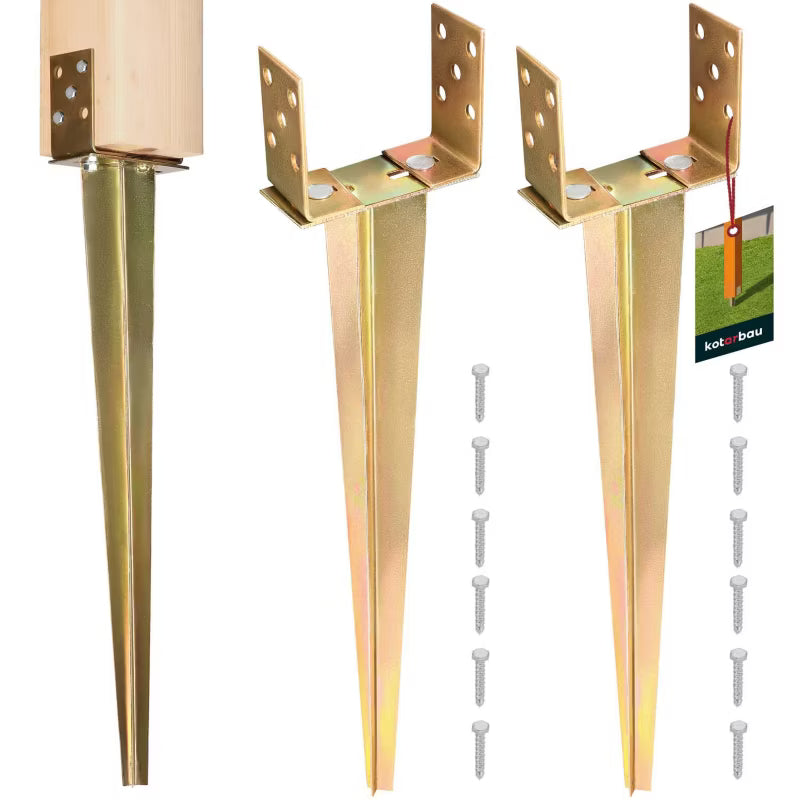 Jordspyd Justerbar 0-160 mm Guld 2 Stk.