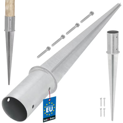 Jordspyd Rund Ø80 mm 75 cm Varmgalvaniseret Stål