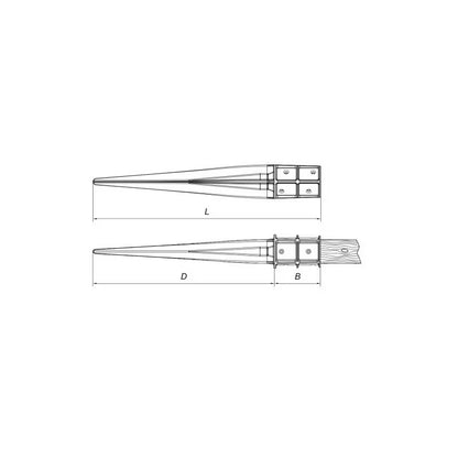 Jordspyd Rund Ø81x610 mm Sort