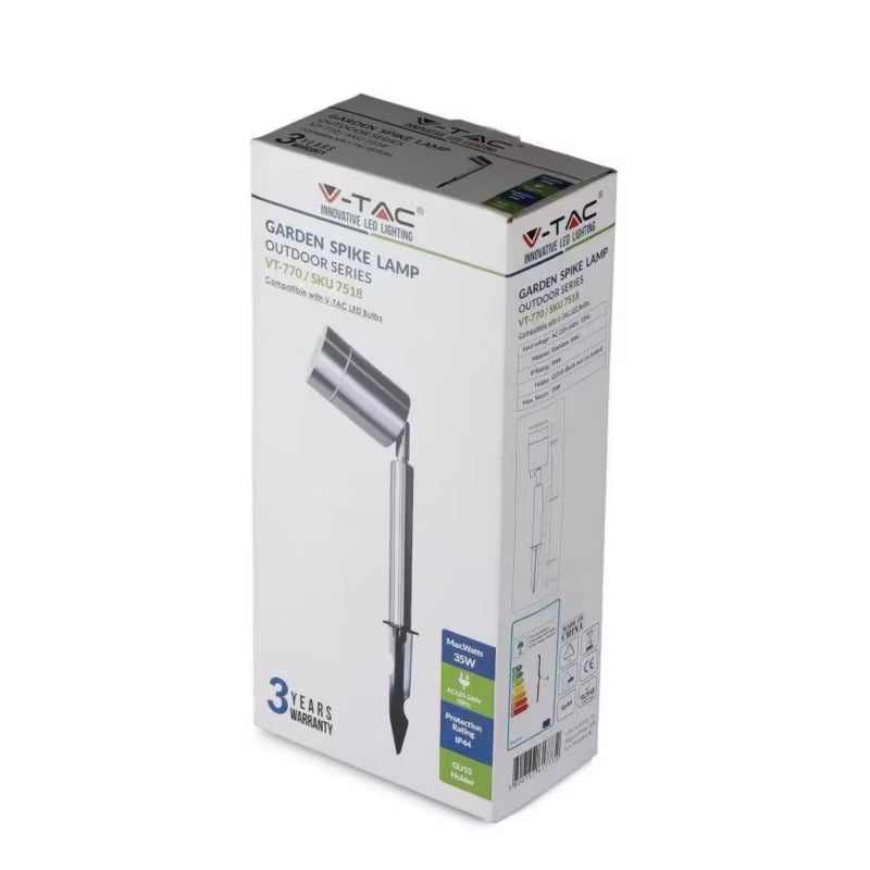 Jordspydlampe 6x42 cm GU10 Sølv IP44