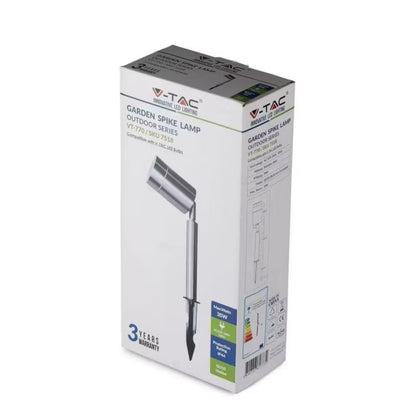 Jordspydlampe 6x42 cm GU10 Sølv IP44