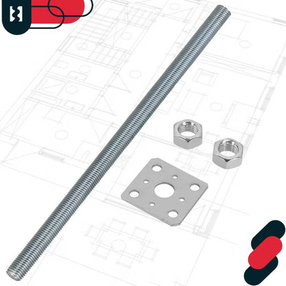 Justerbar Stolpebærer 80x80x500 mm Galvaniseret Stål