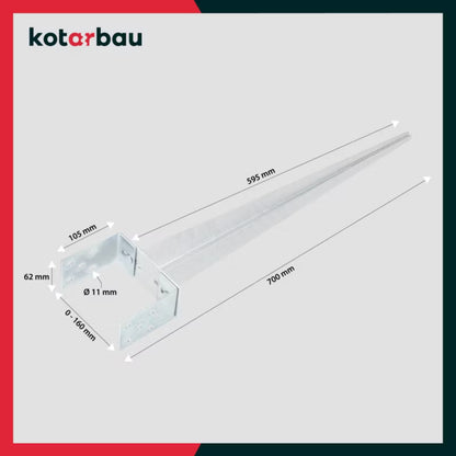 Justerbar Stolpebærer til Nedbankning 0-160 mm 2 Stk.