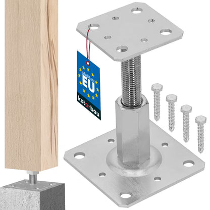 Justerbar Stolpefod 110x80 mm Galvaniseret Stål