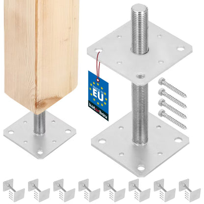 Justerbar Stolpefod 160x250 mm Galvaniseret 8 Stk.