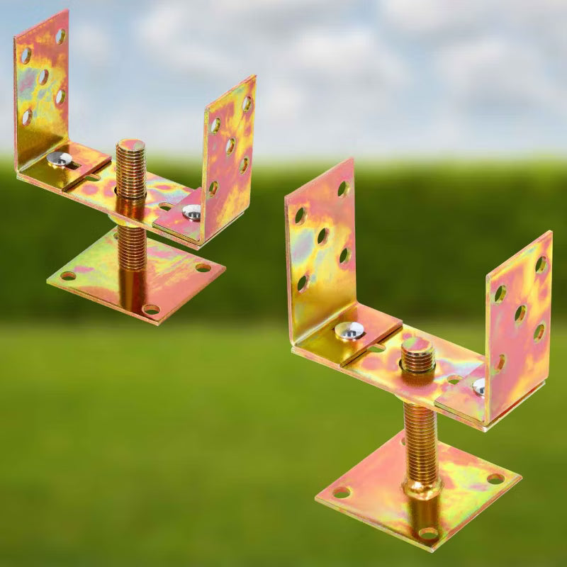 Justerbar Stolpefod U-Form 120-160 mm Sort Stål