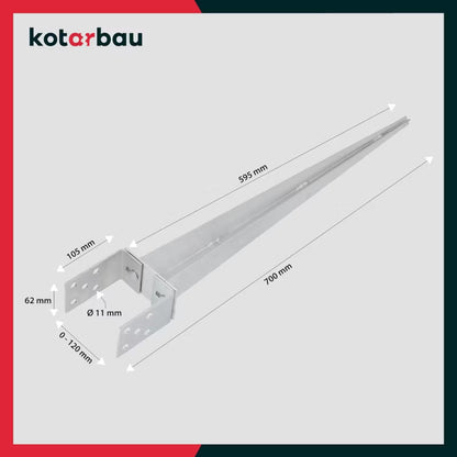 Justerbar Stolpespyd 0-120 mm Galvaniseret Stål 2 stk.