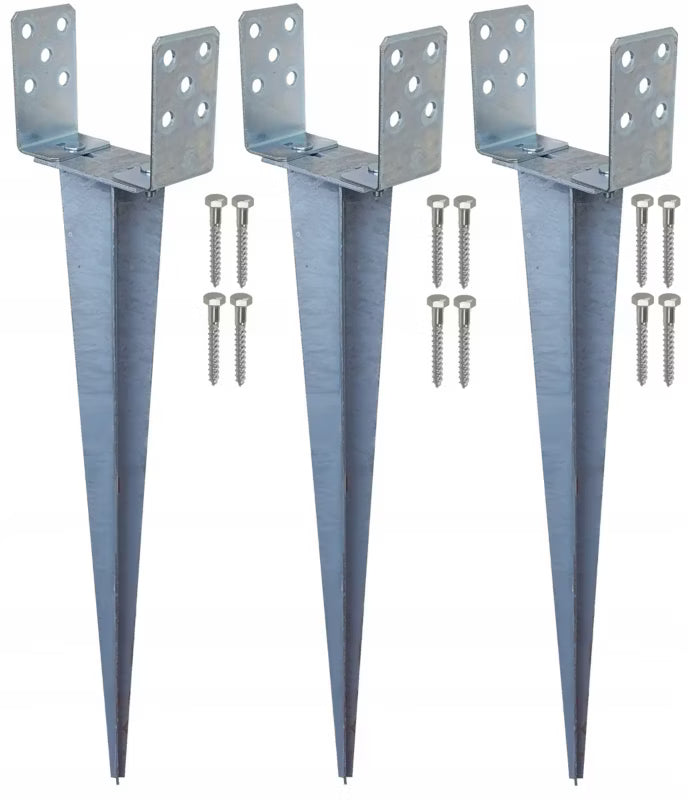 Justerbar Stolpespyd 0-120 mm Galvaniseret Stål 3 Stk.