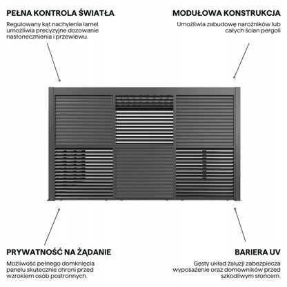 Justerbart Lamelpanel til Pergola 123x238 cm Antracit