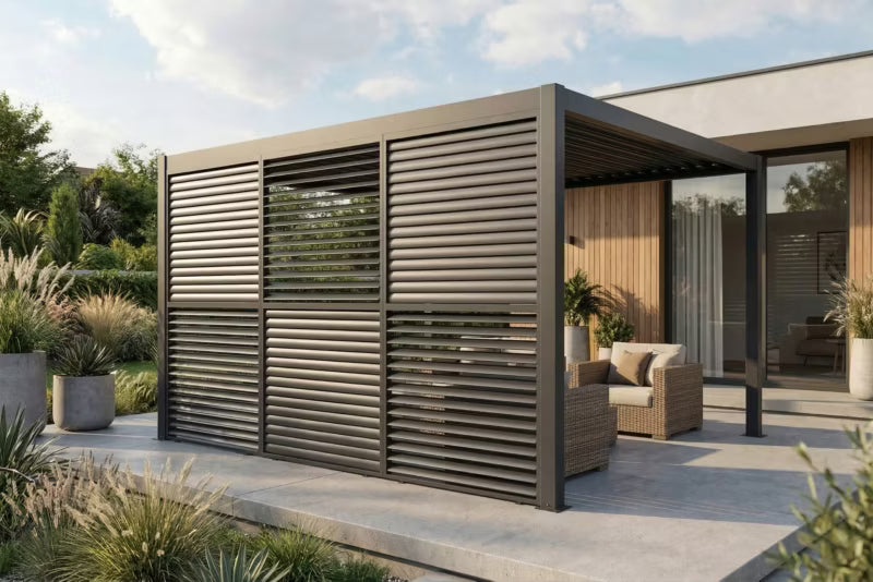 Justerbart Lamelpanel til Pergola 123x238 cm Antracit