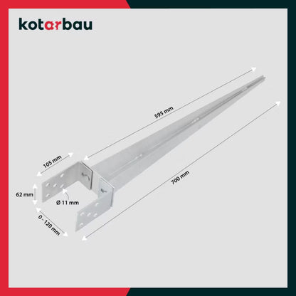 Justerbart Stolpespyd 0-120 mm Galvaniseret Stål 4 Stk.