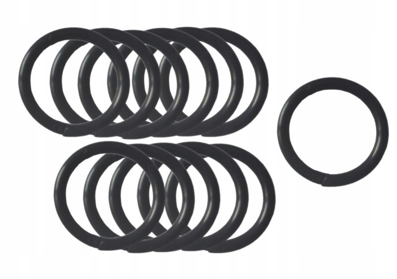 Brusesæt med Ringe Sort Plast 43 mm 12 Stk. | 5901811583421