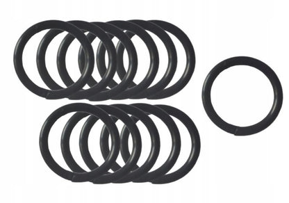 Brusesæt med Ringe Sort Plast 43 mm 12 Stk. | 5901811583421