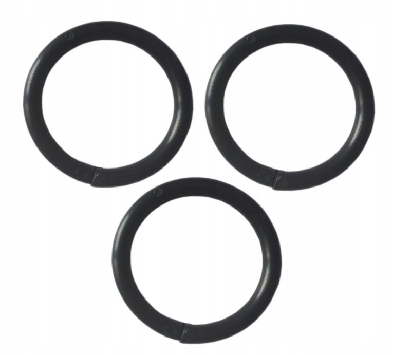 Brusesæt med Ringe Sort Plast 43 mm 12 Stk. | 5901811583421