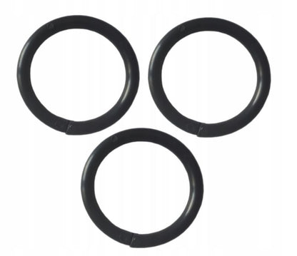 Brusesæt med Ringe Sort Plast 43 mm 12 Stk. | 5901811583421
