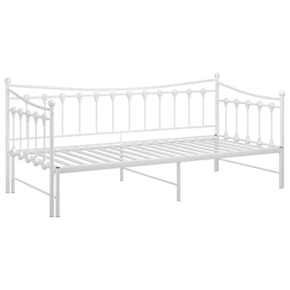 Sovesofa Med Udtrukket Seng 206x184 cm Hvid Metal