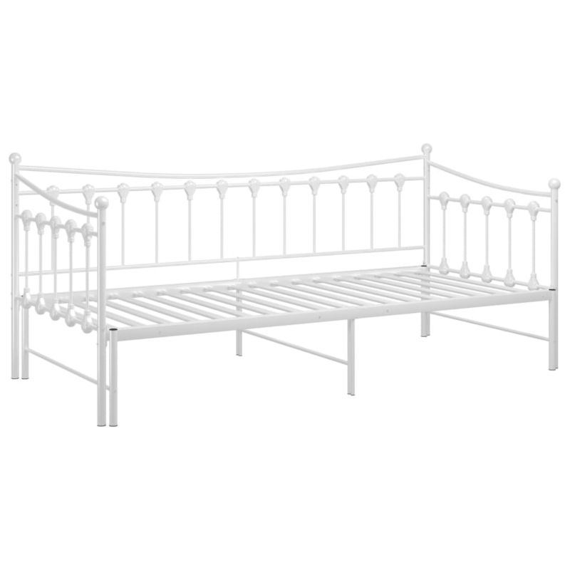 Sovesofa Med Udtrukket Seng 206x184 cm Hvid Metal