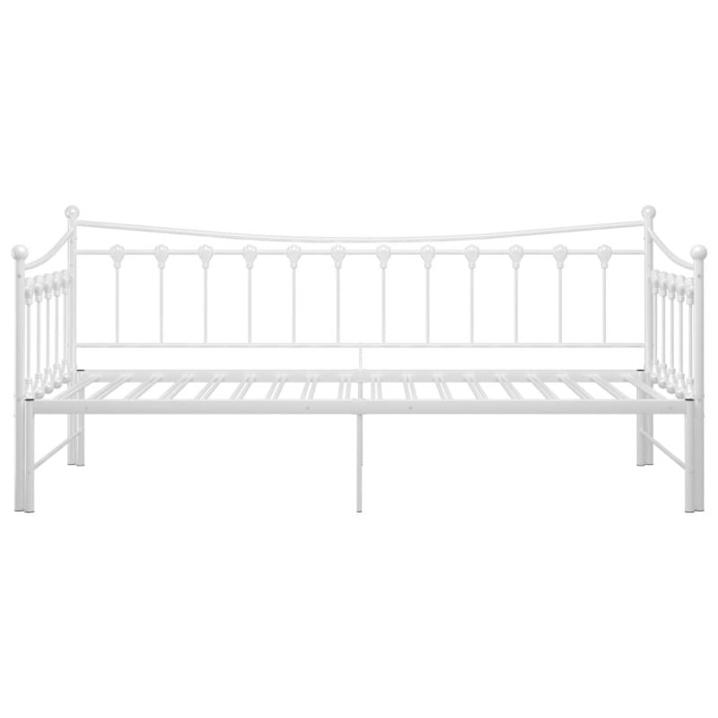 Sovesofa Med Udtrukket Seng 206x184 cm Hvid Metal