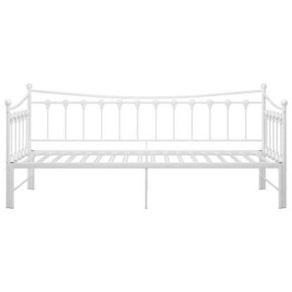 Sovesofa Med Udtrukket Seng 206x184 cm Hvid Metal