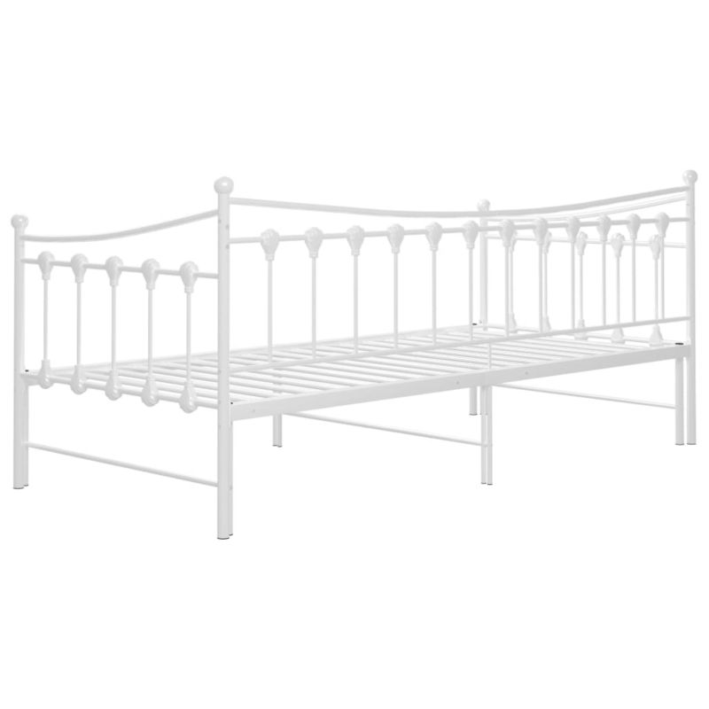 Sovesofa Med Udtrukket Seng 206x184 cm Hvid Metal