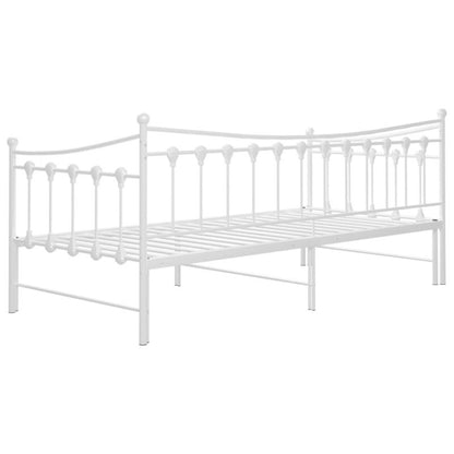 Sovesofa Med Udtrukket Seng 206x184 cm Hvid Metal