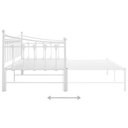 Sovesofa Med Udtrukket Seng 206x184 cm Hvid Metal