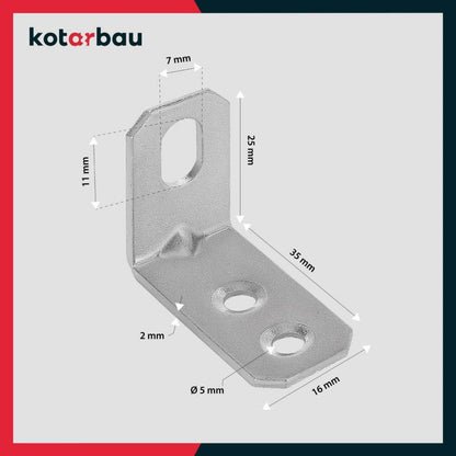 KOTARBAU tømrer-vinkelbeslag 25x35x16 mm, 25 stk.