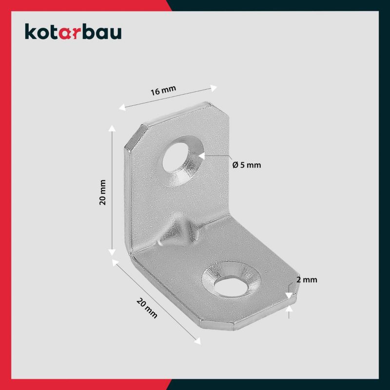 Konstruktionsvinkel KOTARBAU møbelbeslag 25x35x16 mm 50 stk.