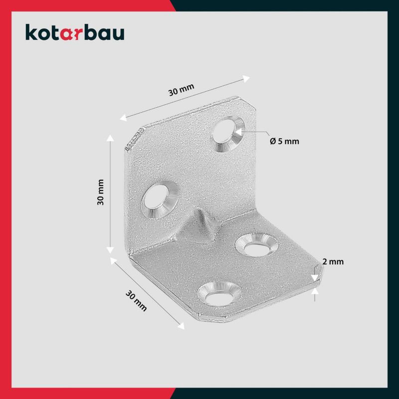 Konstruktionsvinkel KOTARBAU møbelbeslag 30x30x30 mm 100 stk.