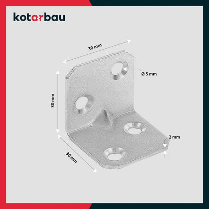Konstruktionsvinkel KOTARBAU møbelbeslag 30x30x30 mm 100 stk.