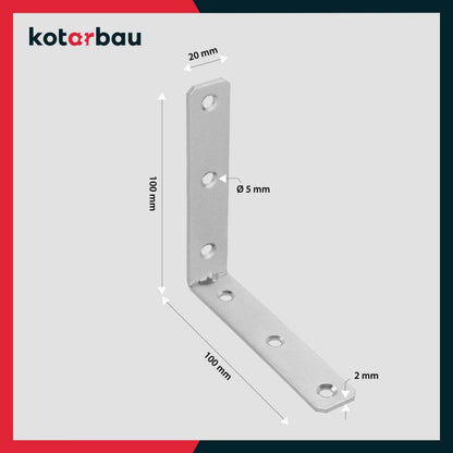 Konstruktionvinkel KOTARBAU til møbler 100x100x20 mm, 25 stk.