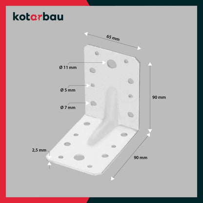 Konstruktionvinkel KOTARBAU til møbler 100x100x20 mm, 25 stk.