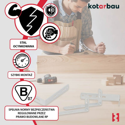 KOTARBAU tømrer-vinkelbeslag 90x35x15 mm, 50 stk.
