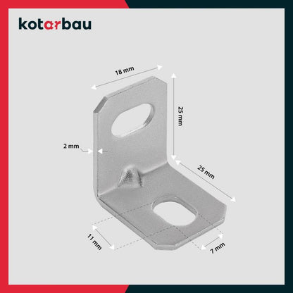 Justerbar møbelvinkel KOTARBAU 25x25x18 mm, 25 stk.