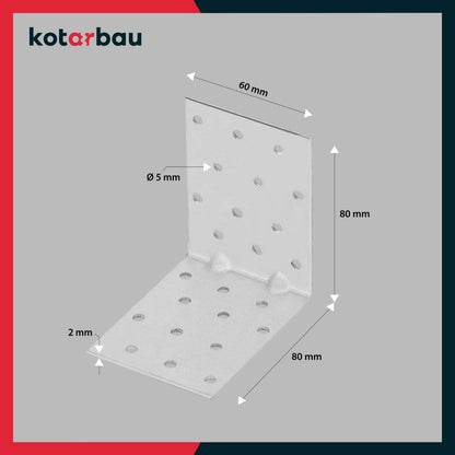 Konstruktionsvinkelbeslag KOTARBAU 80x80x60 mm, 12 stk.