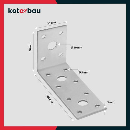 KOTARBAU tømrerbeslag vinkelbeslag 100x50x40 mm, 25 stk.