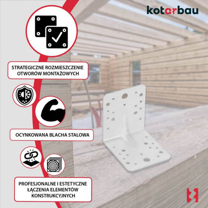 KOTARBAU tømrer-vinkelbeslag 105x105x90 mm, 50 stk.