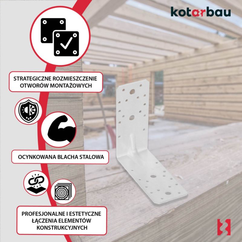 KOTARBAU tømrerbeslag vinkelbeslag 150x150x65 mm 50 stk.