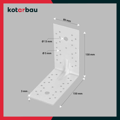 KOTARBAU tømrerbeslag vinkelbeslag 150x150x80 mm, 25 stk.
