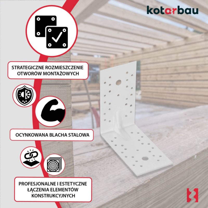 KOTARBAU tømrerbeslag vinkelbeslag 150x150x80 mm 50 stk.