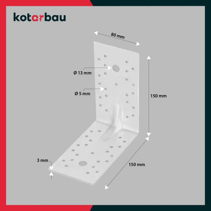 KOTARBAU tømrerbeslag vinkelbeslag 150x150x80 mm 50 stk.