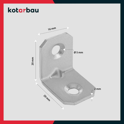 KOTARBAU tømrer-vinkelbeslag 20x20x16 mm 100 stk