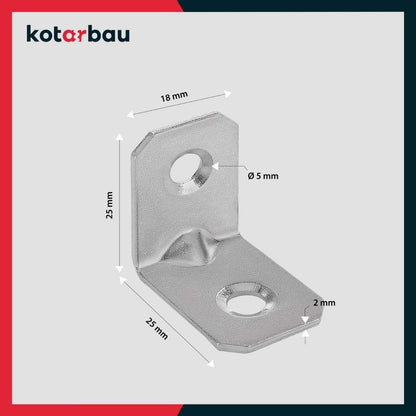KOTARBAU tømrerbeslag vinkelbeslag 25x25x18 mm, 25 stk.