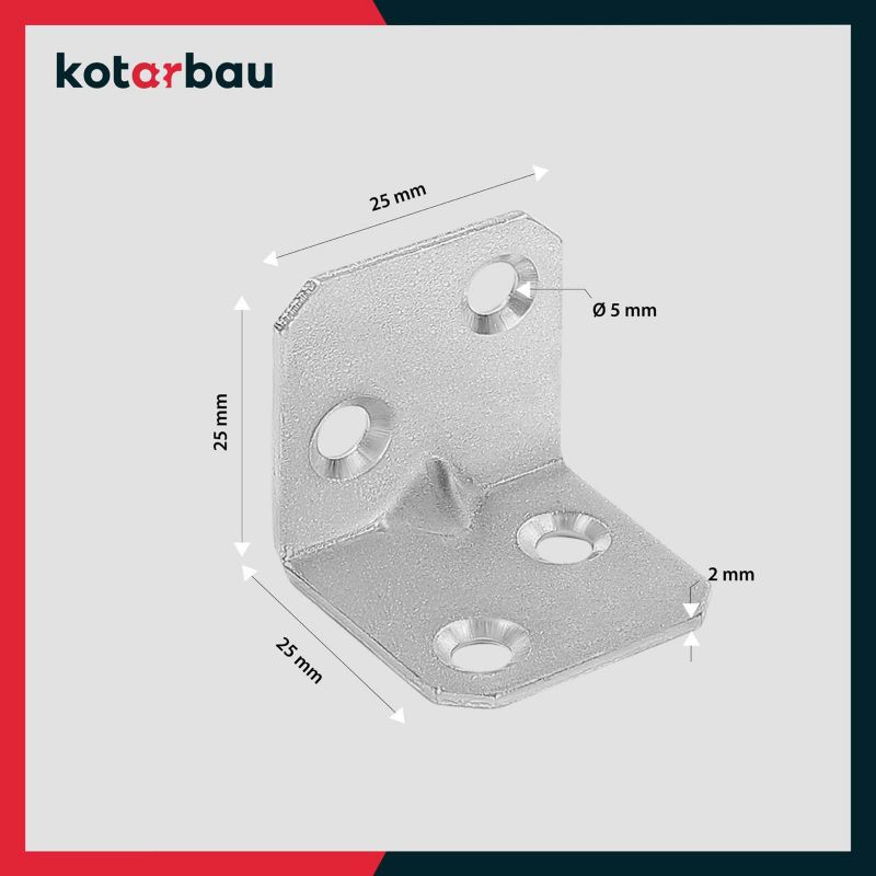 KOTARBAU tømrerbeslag vinkelbeslag 25x25x25 mm 100 stk.