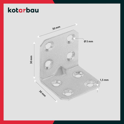 KOTARBAU tømrerbeslag vinkelbeslag 30x30x30 mm 100 stk.